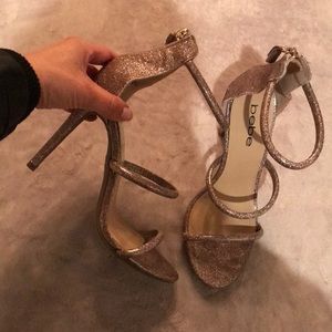 Bebe Pink Berdine Glitter Heels Size 6